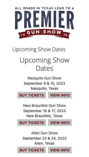 Texas Gunshow Schedule
